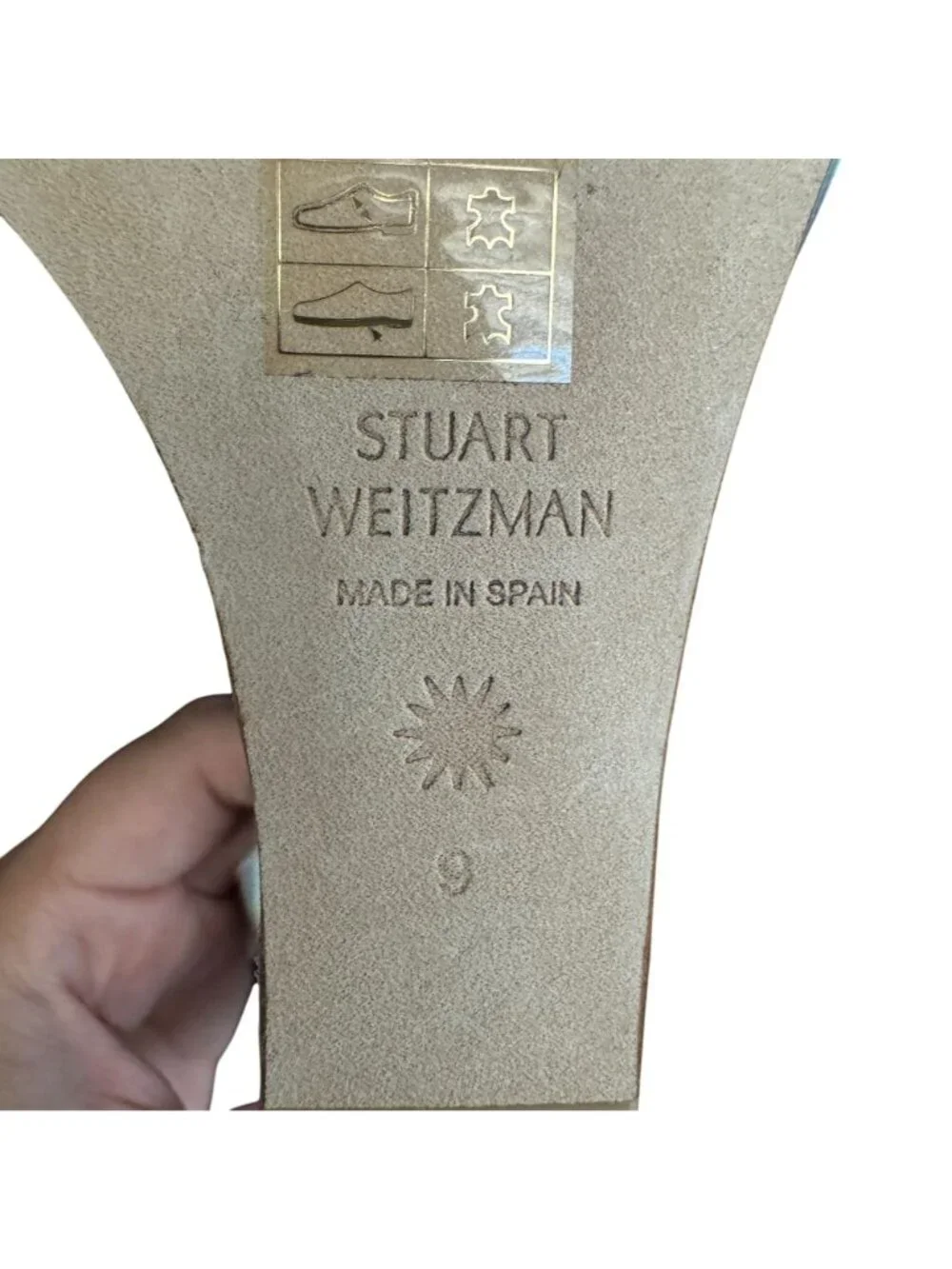 Stuart Weitzman Nudistlucite Holographic Clear-Wedge Sandals Women's, 9B NWOB - Picture 10 of 10